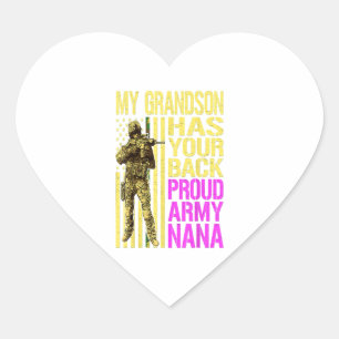My grandson has your back military proud army gift heart sticker