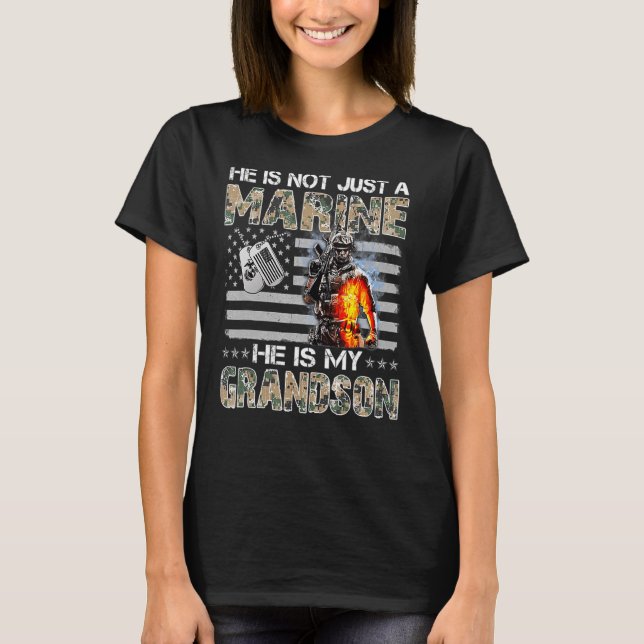 My Grandson Is A Marine Proud Grandma Proud Grandp T-Shirt (Front)