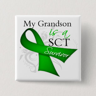 My Grandson is a Stem Cell Transplant Survivor 15 Cm Square Badge