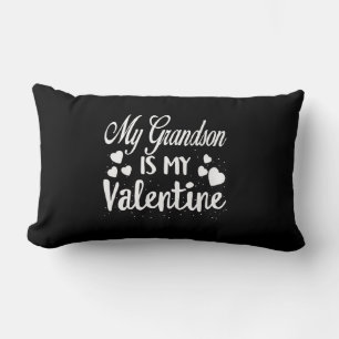 My Grandson Is My Valentine Grandma Kids Valentine Lumbar Cushion