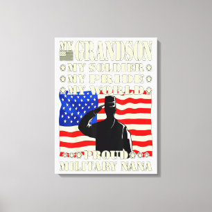 My grandson my soldier hero proud military gift canvas print