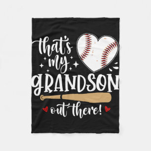 My Grandson Out There Baseball Grandma Mothers Day Fleece Blanket