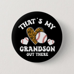 My Grandson Out There Gifts Women Baseball Grandma 6 Cm Round Badge