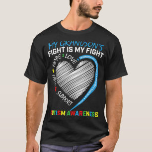 My Grandson's Fight Blue Autism Awareness Puzzle P T-Shirt