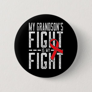 My Grandson's Fight Is My Fight Blood Cancer Aware 6 Cm Round Badge
