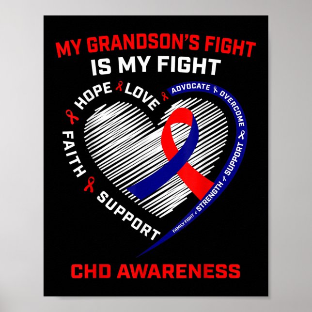 My Grandsons Fight Is My Fight Chd Heart Disease A Poster (Front)