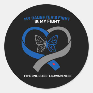 My Grandson's Fight Is My Fight Type 1 Diabetes Aw Classic Round Sticker