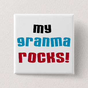 My Granma Rocks T shirts and Gifts 15 Cm Square Badge