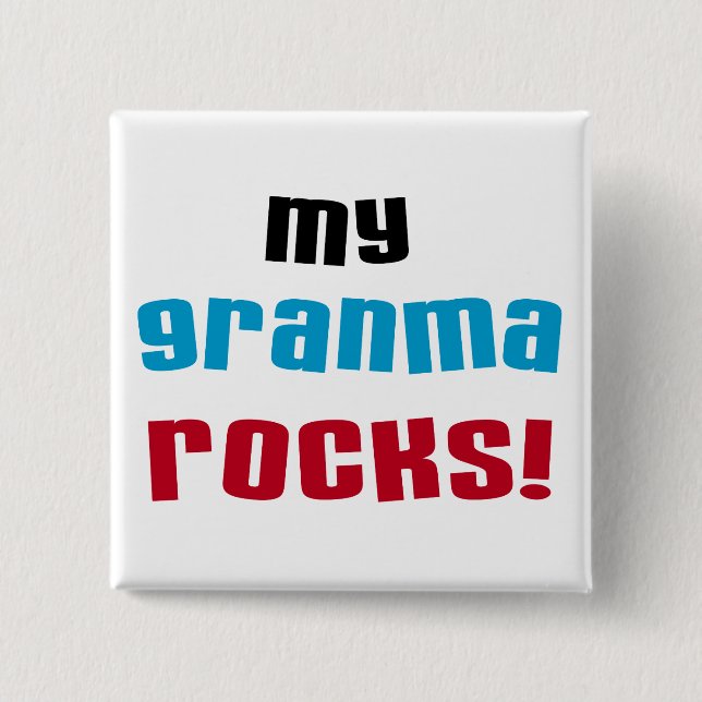 My Granma Rocks T shirts and Gifts 15 Cm Square Badge (Front)