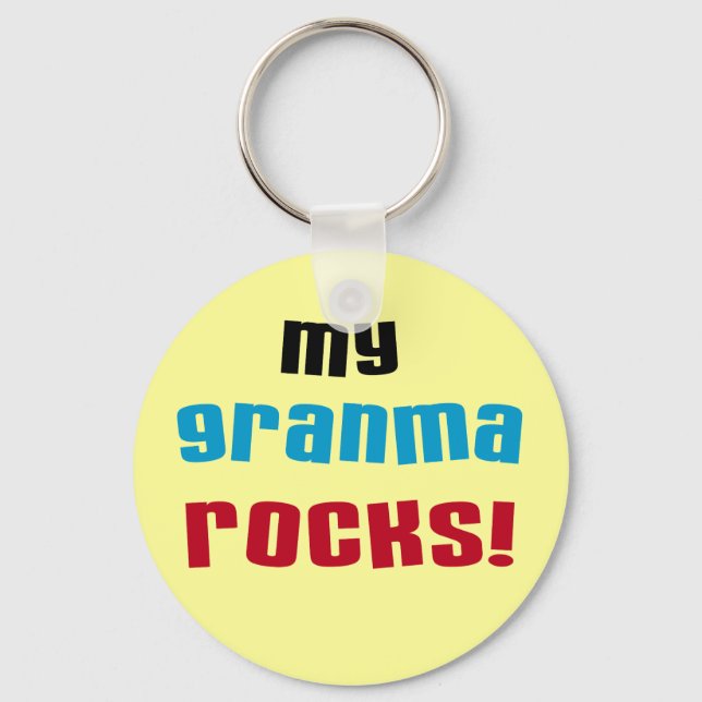 My Granma Rocks T shirts and Gifts Key Ring (Front)