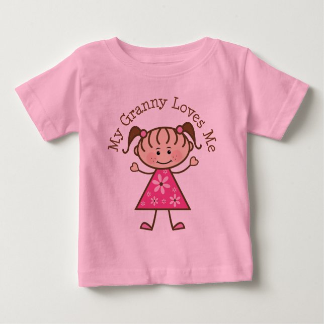 My Granny Loves Me Stick Figure Baby T-Shirt (Front)