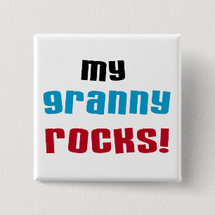 My Granny Rocks T shirts and Gifts 15 Cm Square Badge