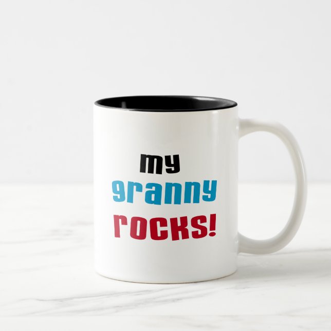 My Granny Rocks T shirts and Gifts Two-Tone Coffee Mug (Right)