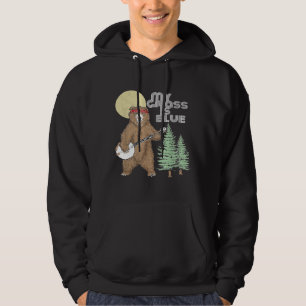 My Grass Is Blue Banjo Bear   Hippie Grizzly2 Hoodie