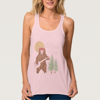 My Grass Is Blue Banjo Bear   Hippie Grizzly2 Singlet