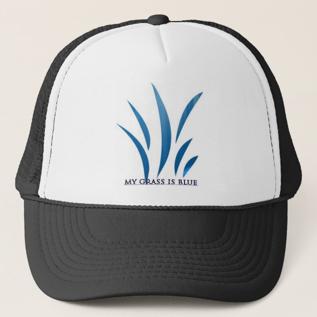 MY GRASS IS BLUE TRUCKER HAT (Front)
