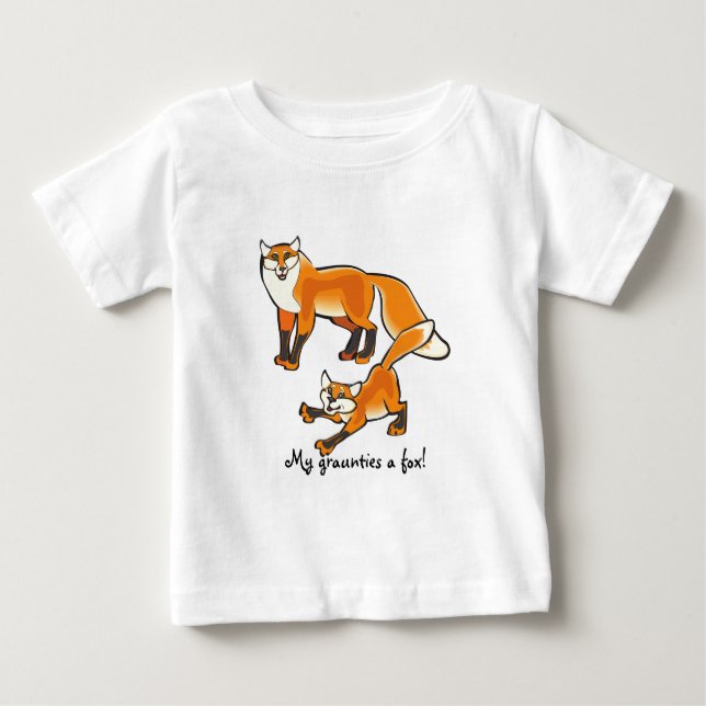 My graunties a fox! Cute fox graphic Baby T-Shirt (Front)