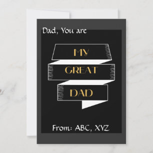 My Great Dad Simple Text Design Holiday Card