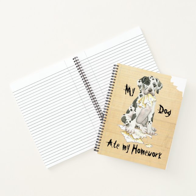 My Great Dane Ate my Homework Notebook (Inside)