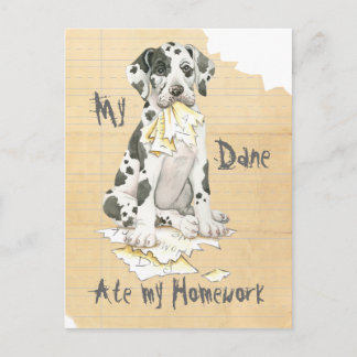 My Great Dane Ate My Homework Postcard