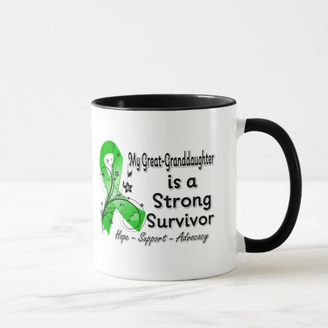 My Great Granddaughter is a Strong Survivor Green Mug (Right)