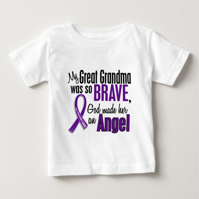 My Great Grandma Is An Angel Pancreatic Cancer Baby T-Shirt (Front)