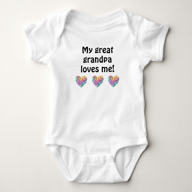 My Great Grandpa Loves Me Baby Bodysuit (Front)