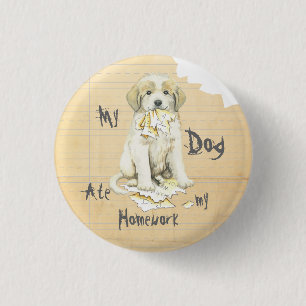 My Great Pyrenees Ate My Homework 3 Cm Round Badge