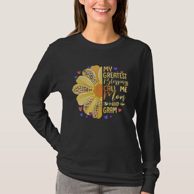 My Greatest Blessings Call Me Mom And Gram Cute Mo T-Shirt (Front)