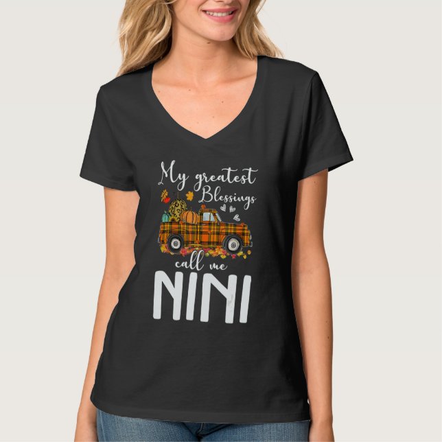 My Greatest Blessings Call Me Nini Autumn T-Shirt (Front)