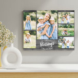 My Greatest Blessings Mum Quote 6 Photo Grey Wood Canvas Print<br><div class="desc">Create your own unique wrapped canvas with 6 of your favourite photos. The design features an editable mum quote which reads "my greatest blessings call me mum" and you can change this to read mama, mum or momma for example. The photo template is set up for you to add your...</div>