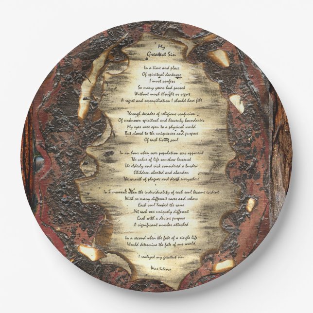 My Greatest Sin Paper Plate (Front)