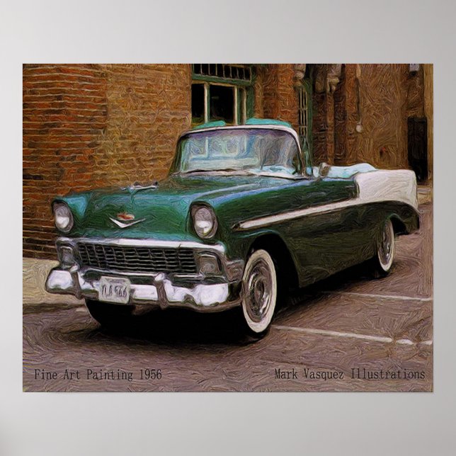 My Green 1956 Chevy Define Oil Poster (Front)