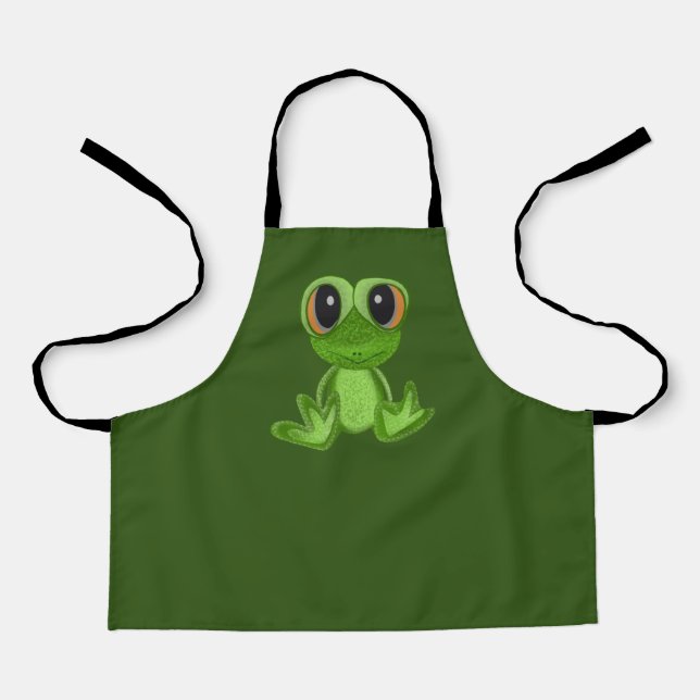 My Green Frog Friend Apron (Front)