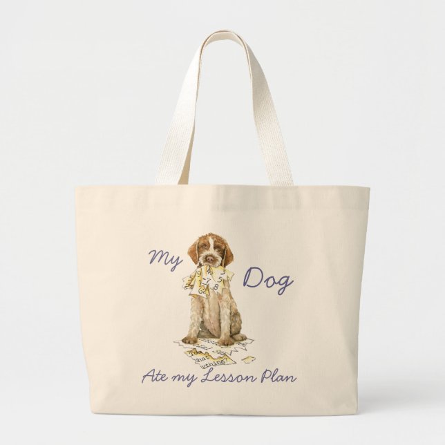 My Griffon Ate my Lesson Plan Large Tote Bag (Front)