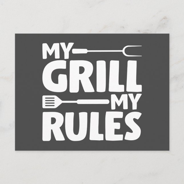 My Grill My Rules Postcard (Front)