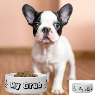My Grub, French Bulldog, Simple, Minimalist, Pet Bowl
