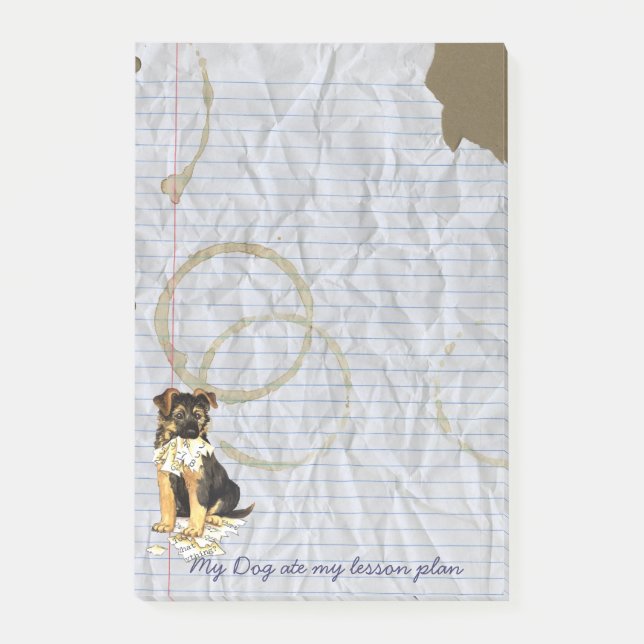 My GSD Ate my Lesson Plan Post-it Notes (Front)