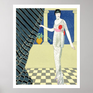 My Guests have not Arrived, illustration of a woma Poster