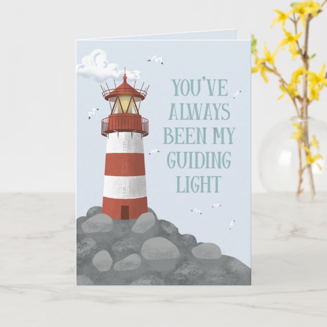 My Guiding Light – Lighthouse Father’s Day Card (Yellow Flower)