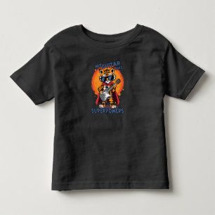 My Guitar Has Superpowers Tiger Superhero Rock Sta Toddler T-Shirt