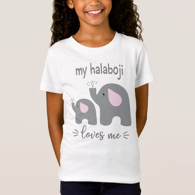My Halaboji Loves Me - Elephant Shirt for Kids (Front)