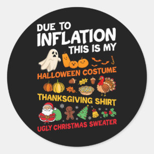 My Halloween Thanksgiving Christmas Costume Men Wo Classic Round Sticker