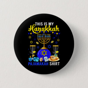 My Hanukkah Pajama Shirt Disc Golf Player Jewish M 6 Cm Round Badge