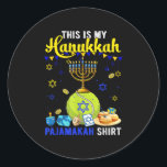 My Hanukkah Pajama Shirt Tennis Player Jewish Meno Classic Round Sticker<br><div class="desc">My Hanukkah Pajama Shirt Tennis Player Jewish Menorah</div>