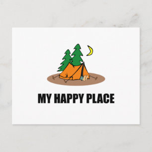 My Happy Place Camping Tent Postcard