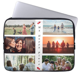 My Happy Place Customisable Family Photo 6 Picture Laptop Sleeve