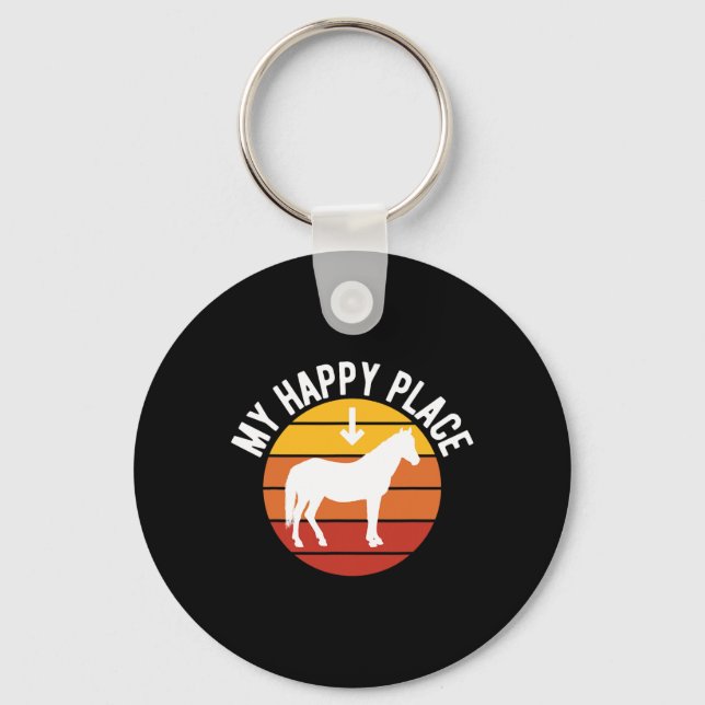My Happy Place Horse Lover1  Key Ring (Front)