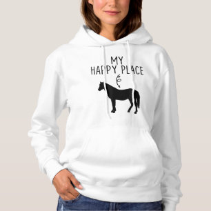 My Happy Place Horse Lover Gifts Horseback Riding Hoodie