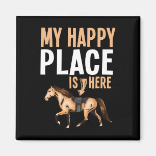 My Happy Place Horse Lover Horseback Riding Equest Magnet